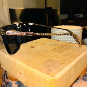 Louis Vuitton Black Sunglasses with Silver Accents